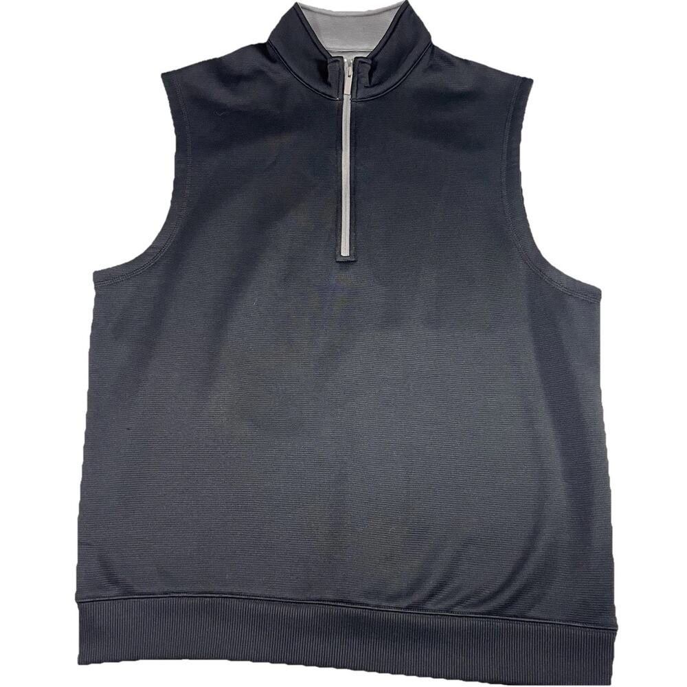 Callaway Weather Series Vest Mens Size L Black 1/4 Zip Pullover Golf Preppy Dad
